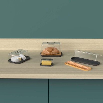 Boîte à fromage et beurrier, gris Fresh eat