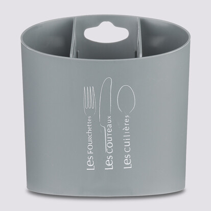 Égouttoir à couverts 3 compartiments, gris 