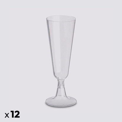Lot de 12 flûtes à champagne, plastique 