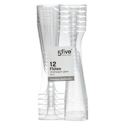 Lot de 12 flûtes à champagne, plastique 