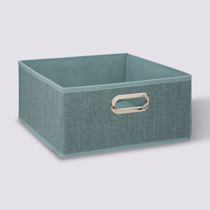 Panier tissu 31x15 cm, bleu pétrole chiné Mix'n modul