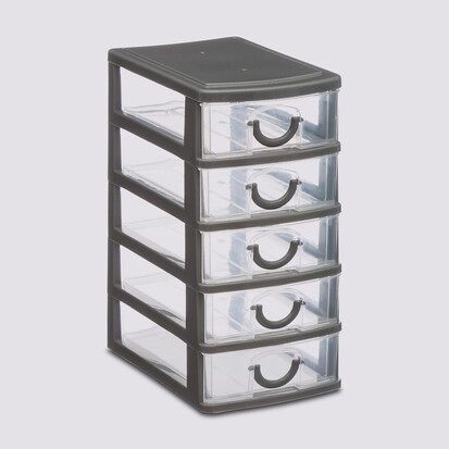 Rangement tour plastique 5 tiroirs, petit modèle Tide'n small
