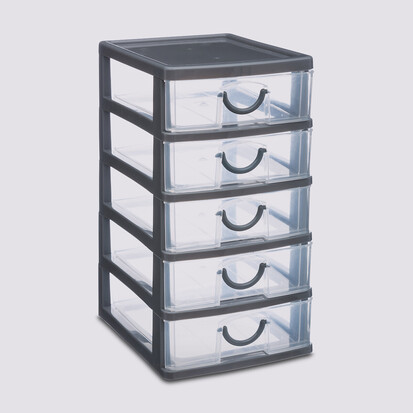 Rangement tour plastique 5 tiroirs, grand modèle Tide'n small