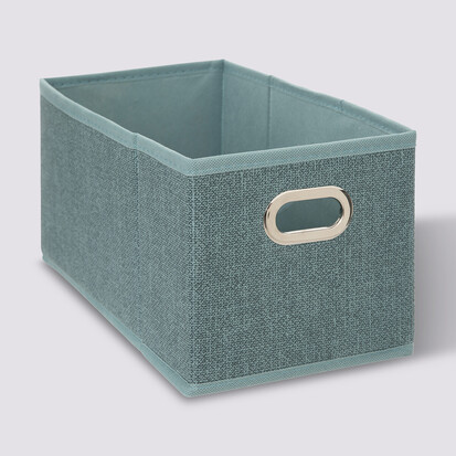 Panier tissu 15x31 cm, bleu pétrole chiné Mix'n modul