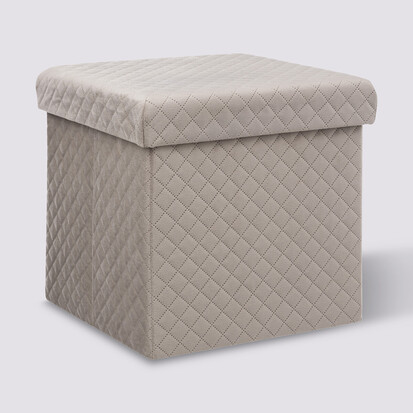 Pouf pliable 31x31 cm, velour lin Mix'n modul
