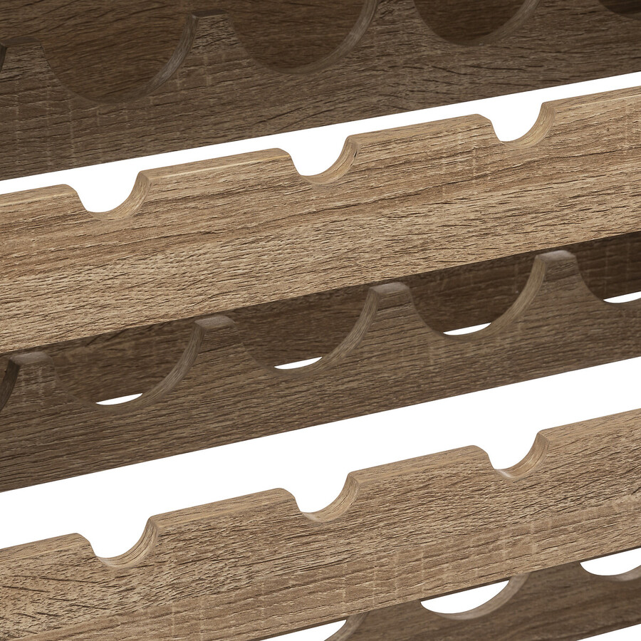 Meuble bar x25bouteilles, effet chêne naturel Aliaj