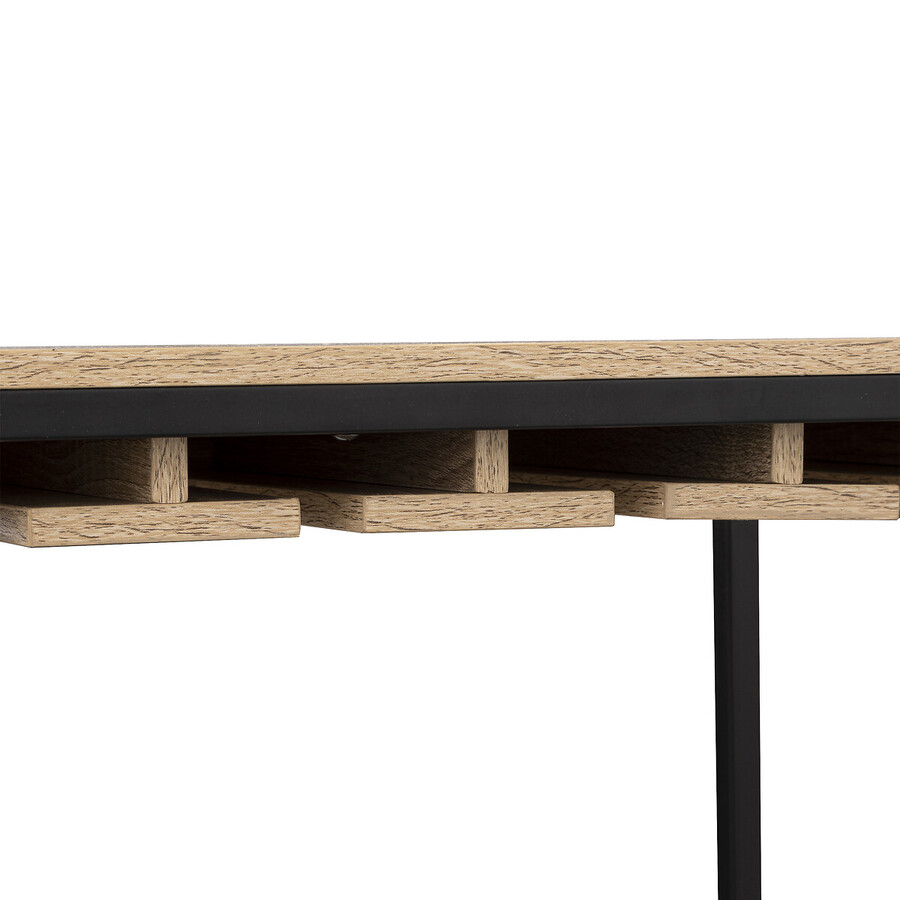 Meuble bar x25bouteilles, effet chêne naturel Aliaj