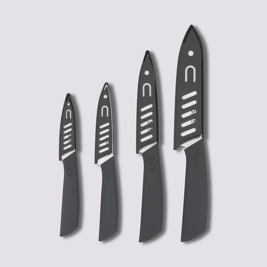 Lot de 4 couteaux en céramique, gris Zirco