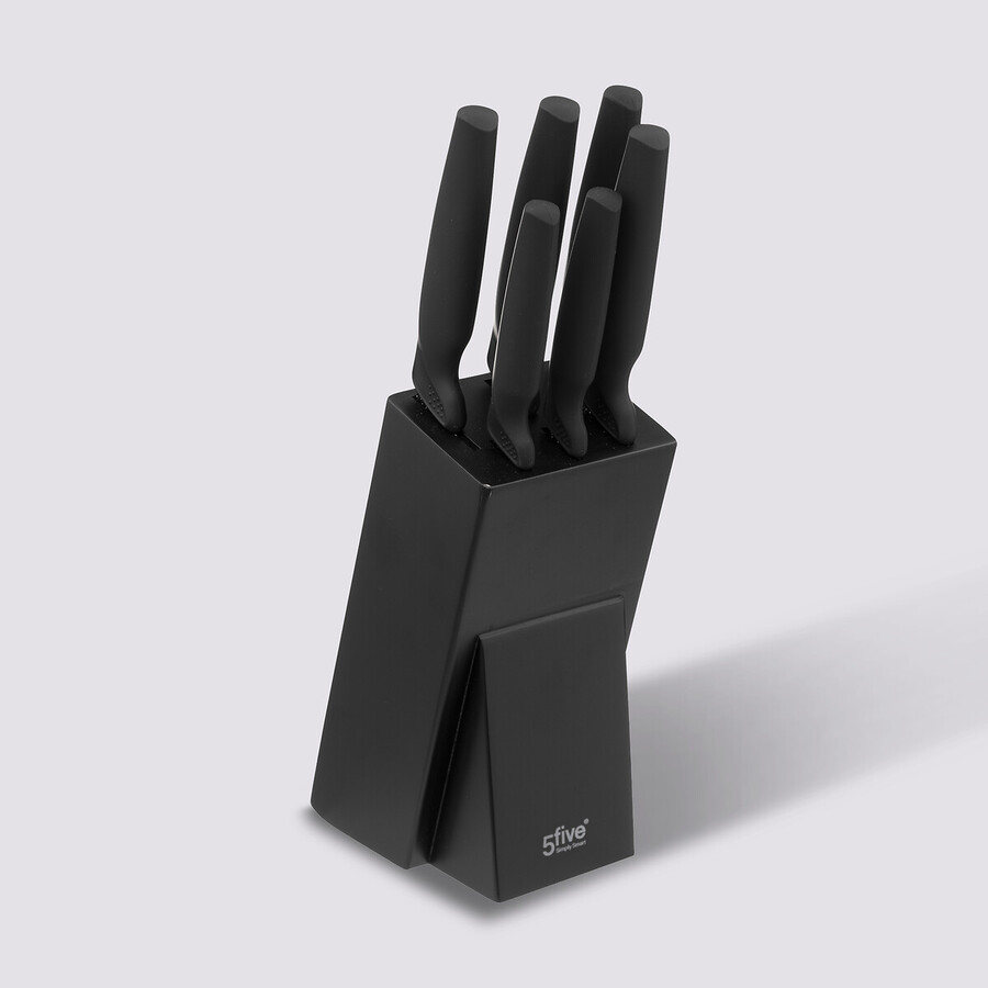 Bloc 6 couteaux, noir 