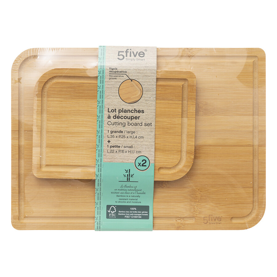 Lot de 2 planches à découper Bambou
