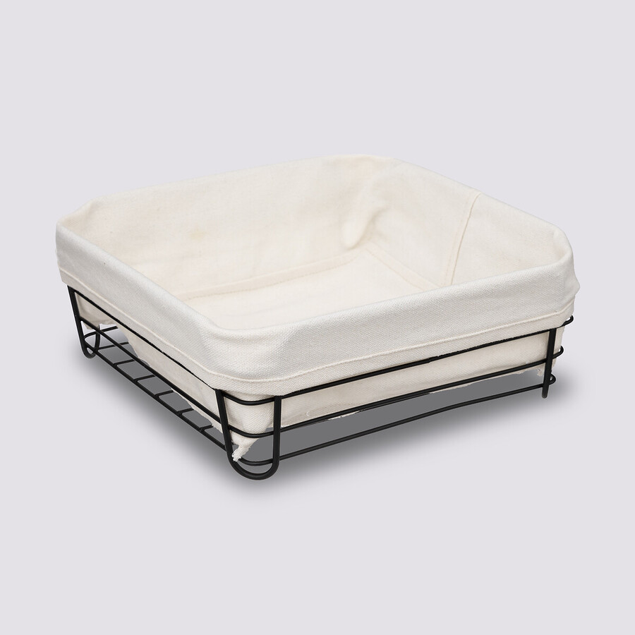 Corbeille en acier 25 cm - beige, noir 