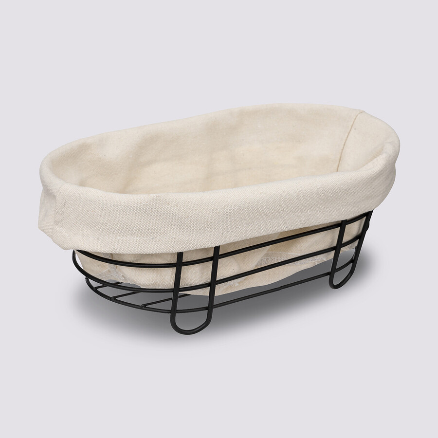 Corbeille en acier 28 cm - beige, noir