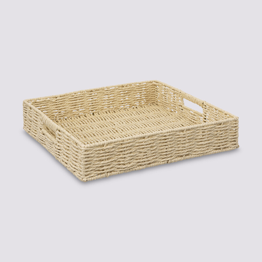 Plateau carré 35cm, beige Kord