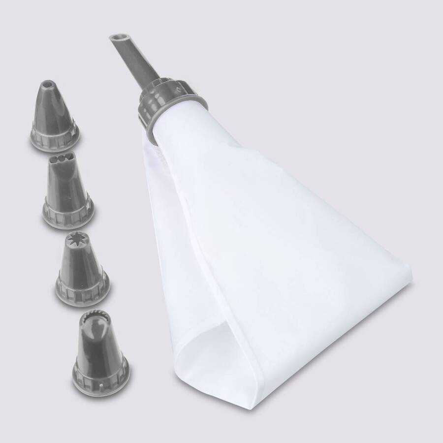 Poche à douilles avec 6 douilles, gris 