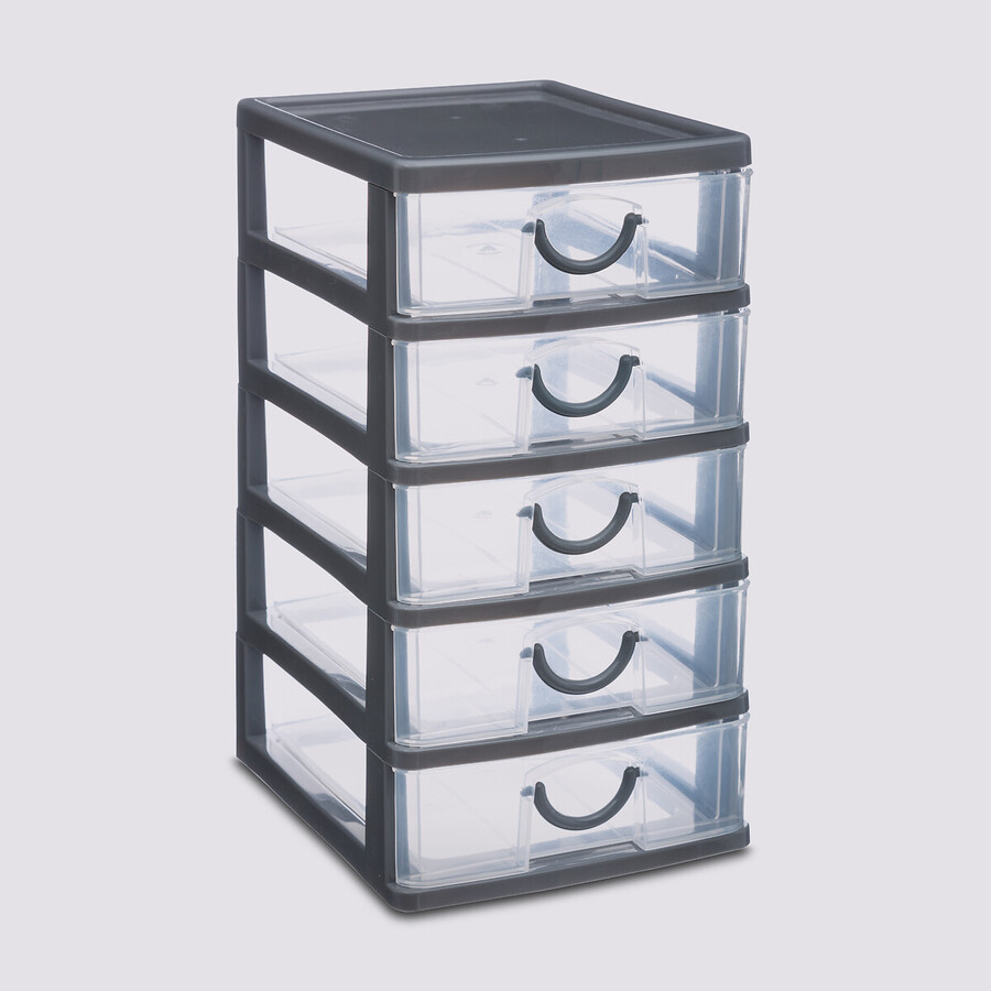 Rangement tour plastique 5 tiroirs, grand modèle Tide'n small