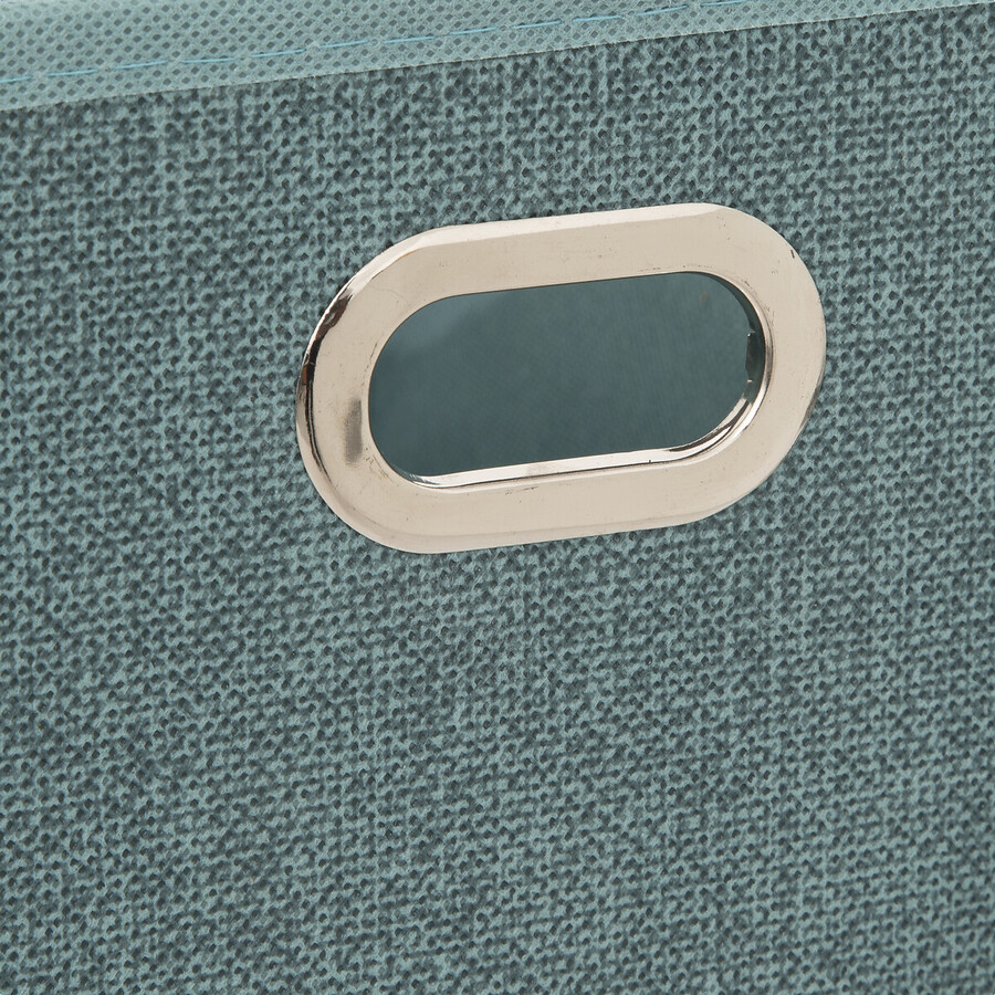 Panier tissu 15x31 cm, bleu pétrole chiné Mix'n modul