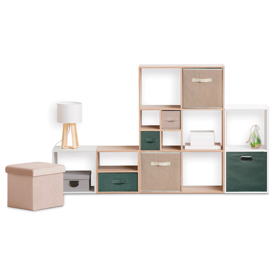 Panier velours 31x31 cm, vert kaki Mix'n modul