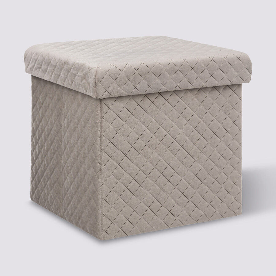 Pouf pliable 31x31 cm, velour lin Mix'n modul