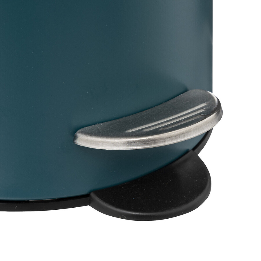 Poubelle métal soft close 3l, bleu pétrole Colorama