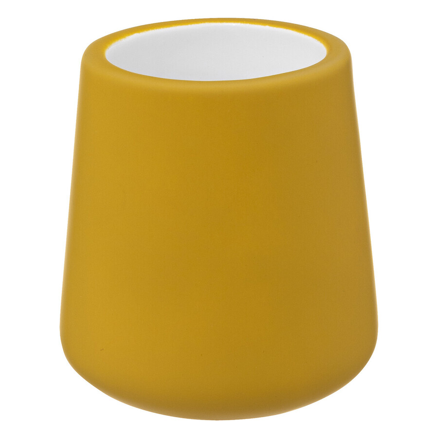 Brosse wc céramique, jaune moutarde Colorama