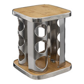 Support à épices x12 rotatif - inox, bambou 