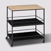 Desserte grand modèle 2 niveaux, noir Aliaj