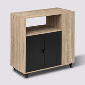 Desserte 3 niveaux, noir Aliaj