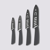 Lot de 4 couteaux en céramique, gris Zirco