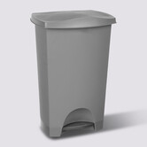Poubelle rectangulaire à pédale plastique 42l, gris 