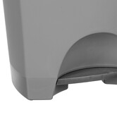 Poubelle rectangulaire à pédale plastique 42l, gris 