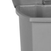 Poubelle rectangulaire à pédale plastique 42l, gris 