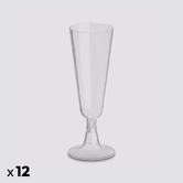 Lot de 12 flûtes à champagne, plastique 