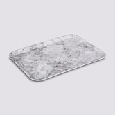Plateau rectangulaire 33x43cm, effet marbre blanc 