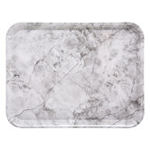 Plateau rectangulaire 33x43cm, effet marbre blanc 