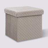 Pouf pliable 31x31 cm, velour lin Mix'n modul
