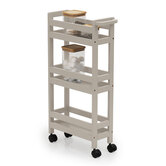 Desserte à roulettes 3 niveaux, beige naturel Colorama