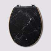 Abattant wc bois, noir Léa