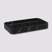 Plateau rectangle, effet marbre noir Léa