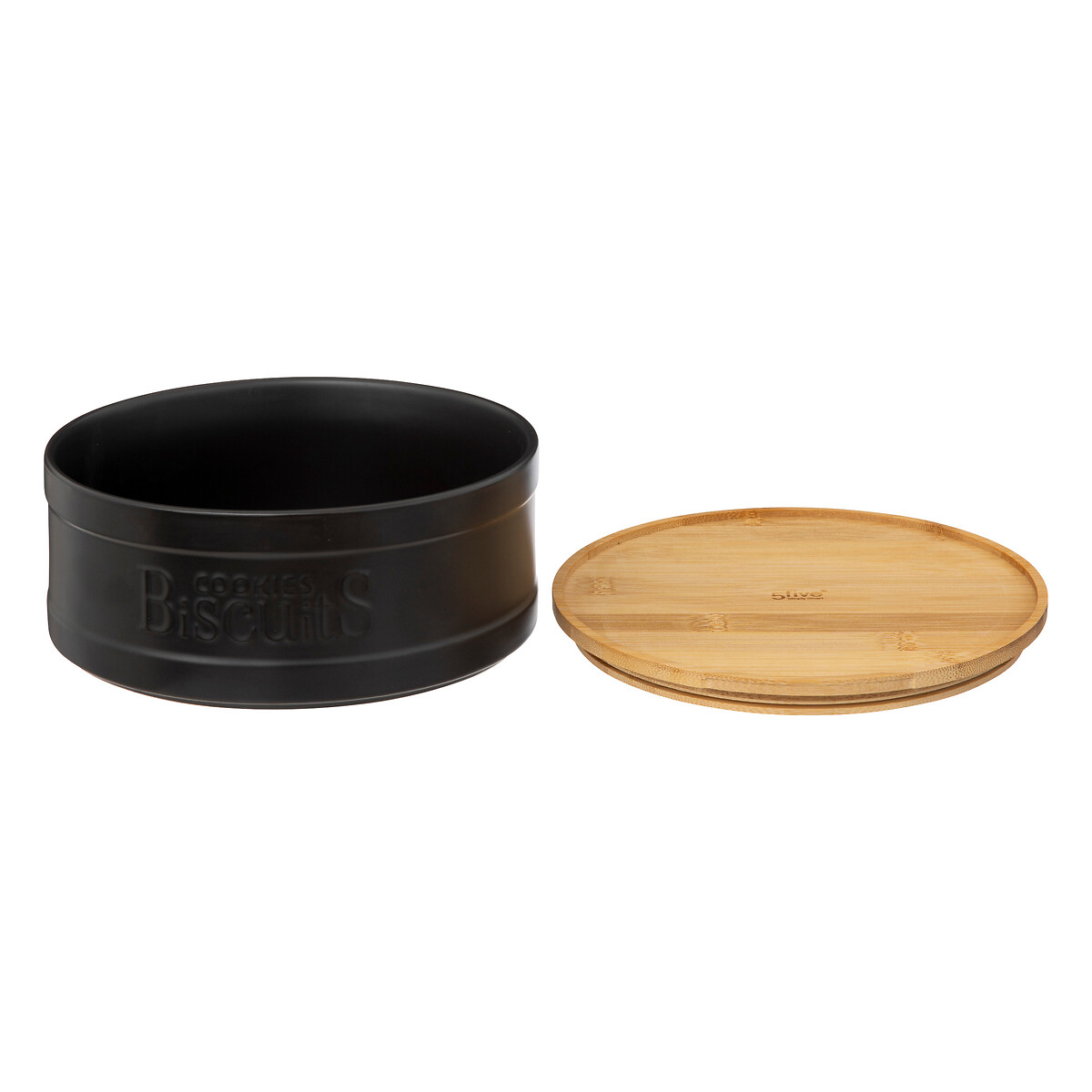 Boîte biscuits, céramique noir Naturéo
