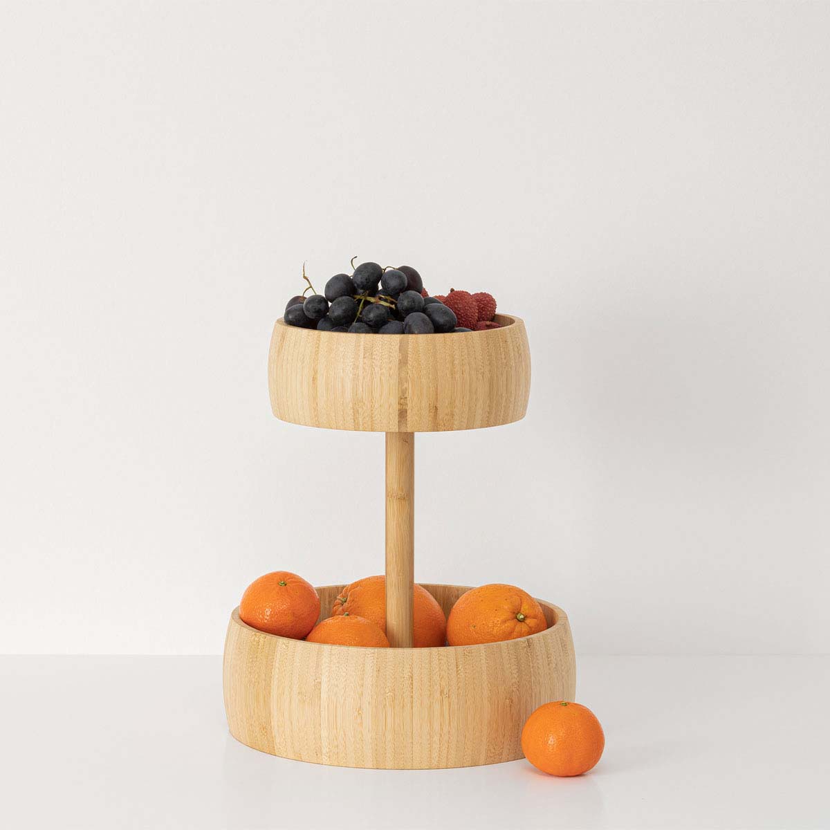 Corbeille à fruits 2 niveaux Bambou