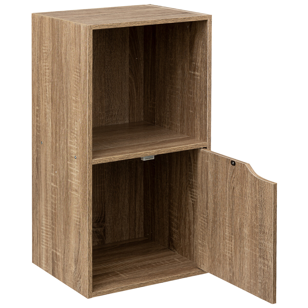Étagère 2 cases 1 porte, effet chêne naturel Mix'n door