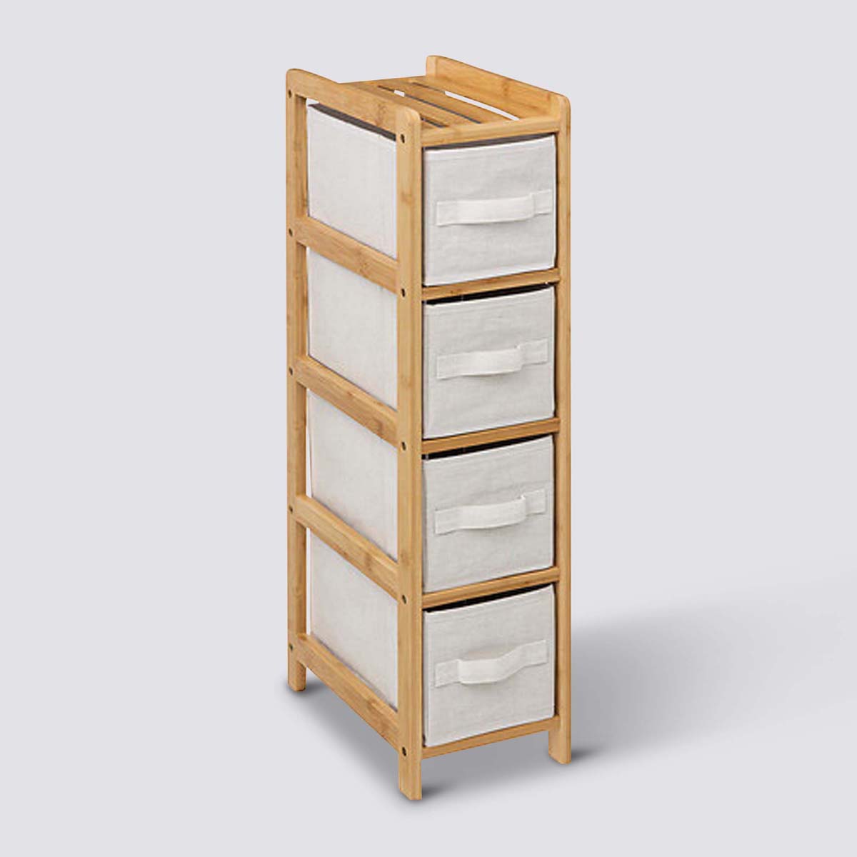 Étagère avec 4 paniers, bambou Tidy box
