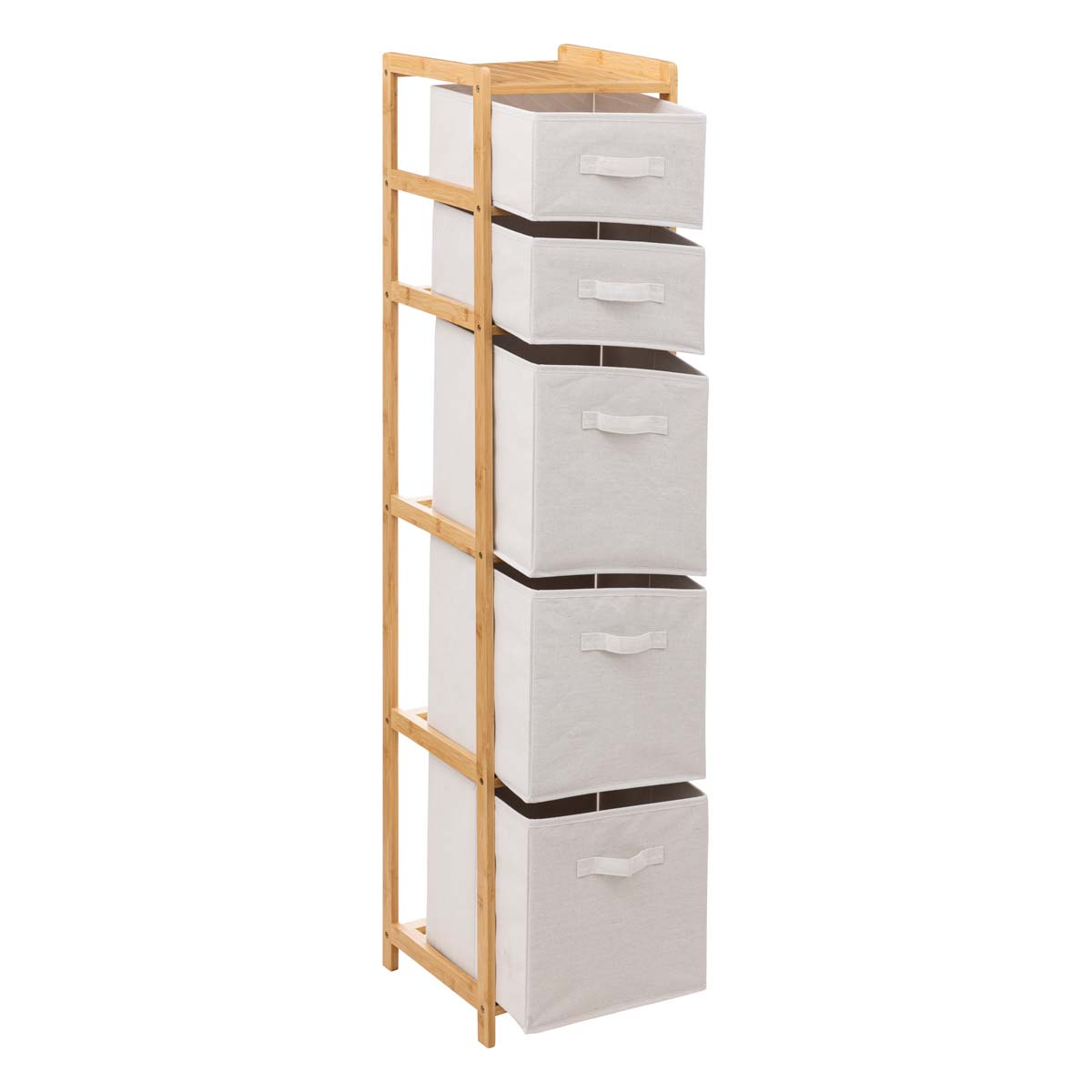 Étagère avec 5 paniers, bambou Tidy box