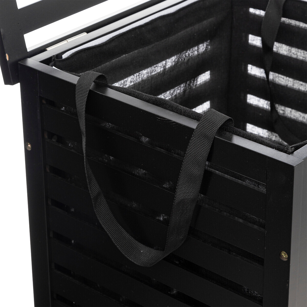 Panier à linge 65l, bambou noir Sicela