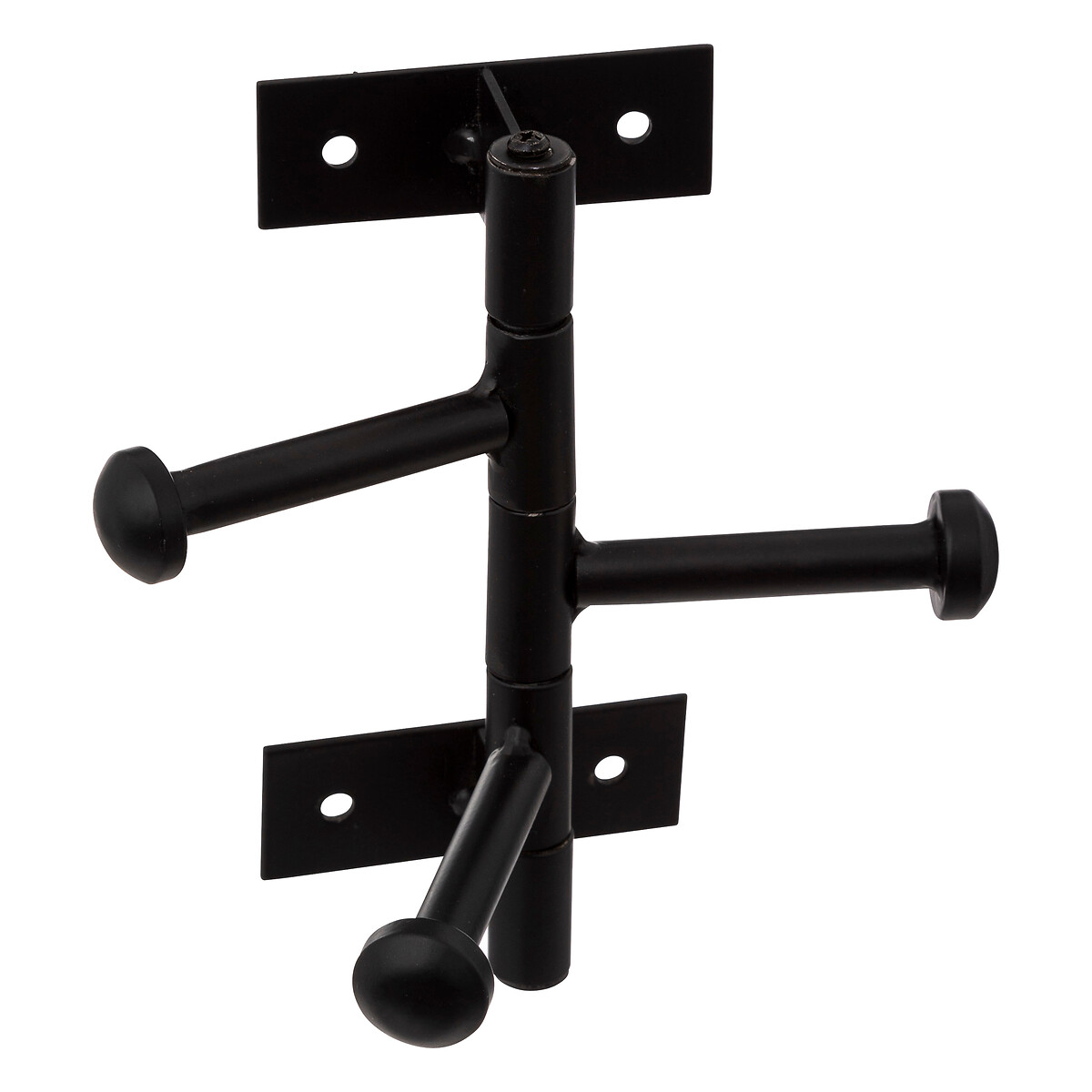 Patère 3 têtes rotatives métal, noir 