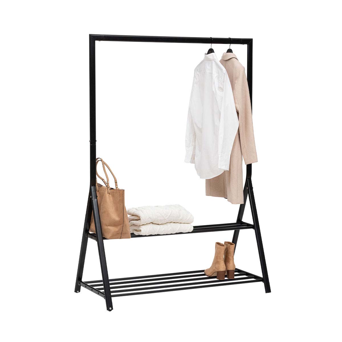 Portant à vêtements 2 niveaux métal Strongy