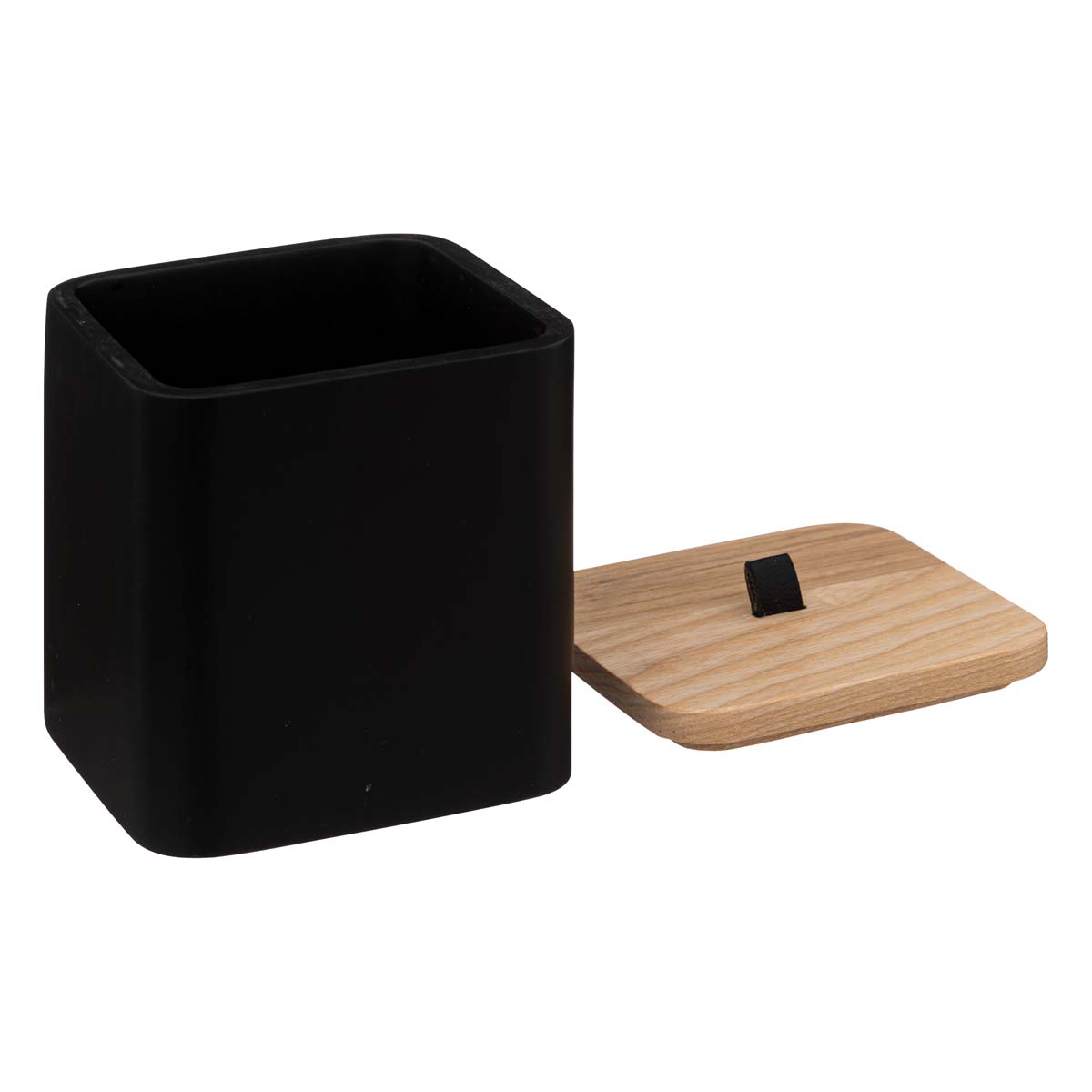 Pot à cotons résine, noir Naturéo