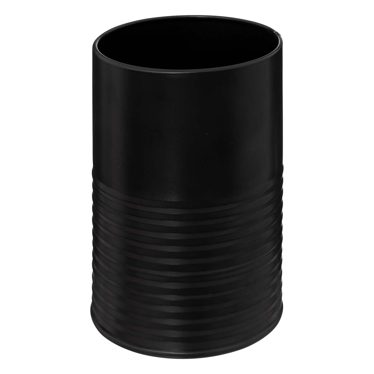 Pot métal à ustensiles avec 7 accessoires, noir 