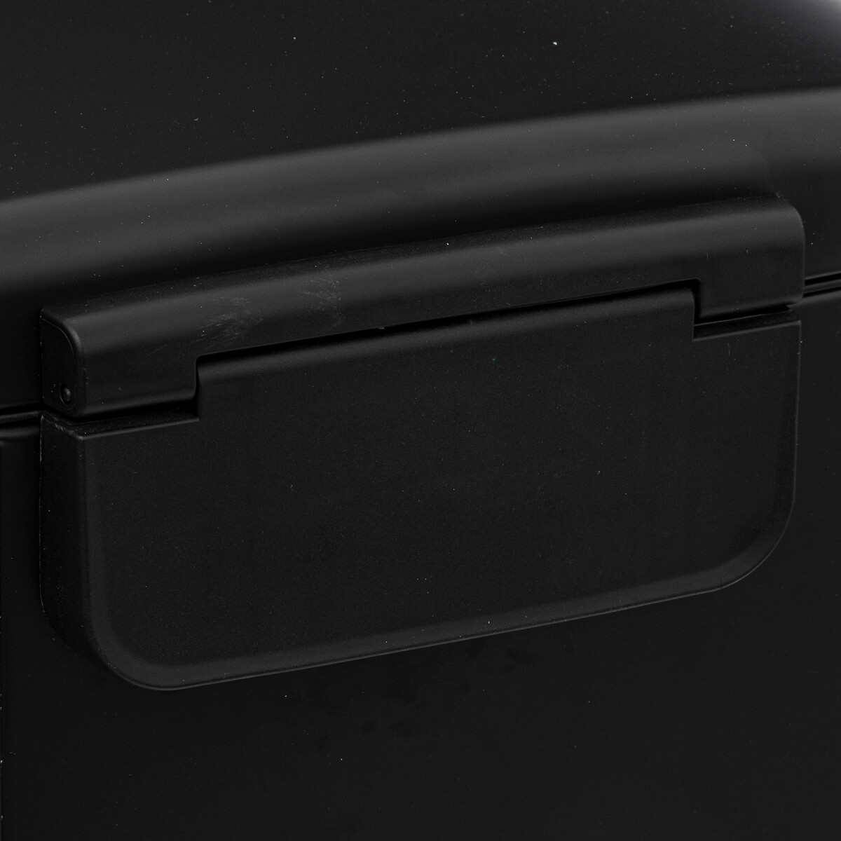 Poubelle rectangulaire à pédale métal 50l, noir Ariane