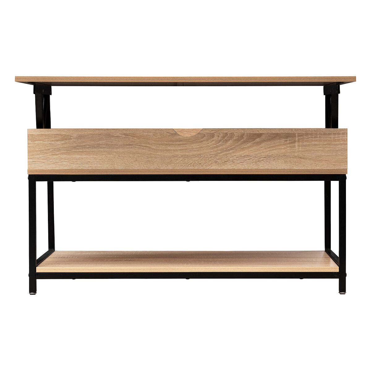 Table basse plateau relevable, effet chêne naturel Aliaj